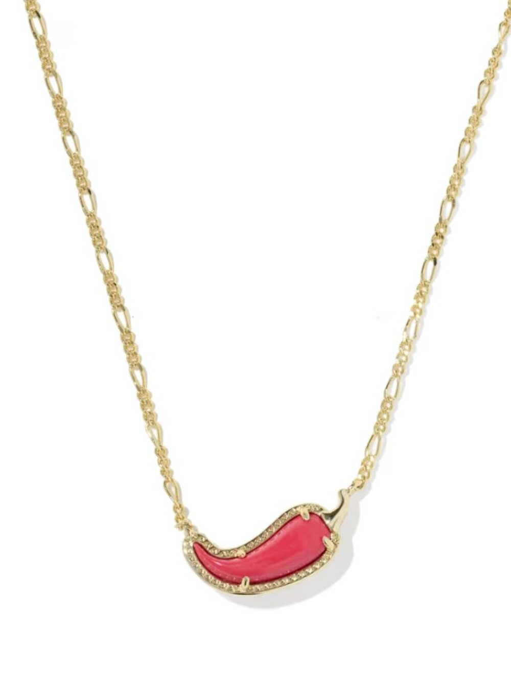 Chili Pepper Gold Short Pendant Necklace
